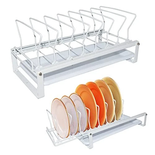 Oroonoko Metal Cabinet Dish Rack Organizer,Updated Drawer Metal Drying Holders