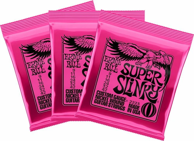 Ernie Ball 2223 Super Slinky Electric Guitar Strings 9-42 3 sets