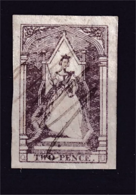 Queensland 2D Purple/Brown Queen On Throne With 4 Huge Margins Used(K5)