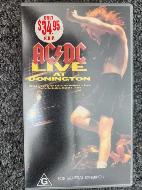 AC/DC LIVE AT DONINGTON VHS ,Like New, FREE Bubble wrap POSTAGE !!!! £ ...