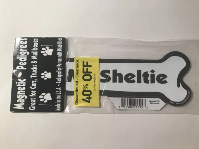 Dog Bone Magnet for car or home - I LOVE MY SHELTIE