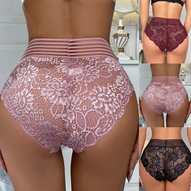 Womens Underwear Sexy Lace Panties Stretch Soft Ladies Hipster Briefs Underwear