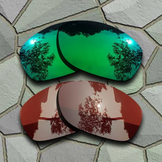 Jade Green&Bronze Brown Polarized Lenses Replacement For-Oakley Pit Bull