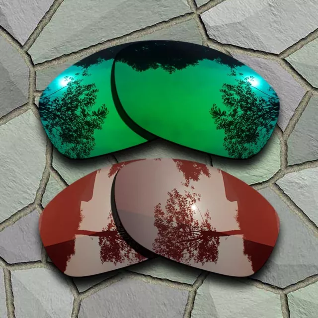 Jade Green&Bronze Brown Polarized Lenses Replacement For-Oakley Pit Bull