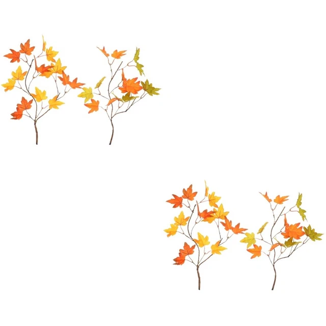 100 Feuilles D'érable Artificielles Multicolores - Décoration Automne, Mariage, Halloween, Thanksgiving