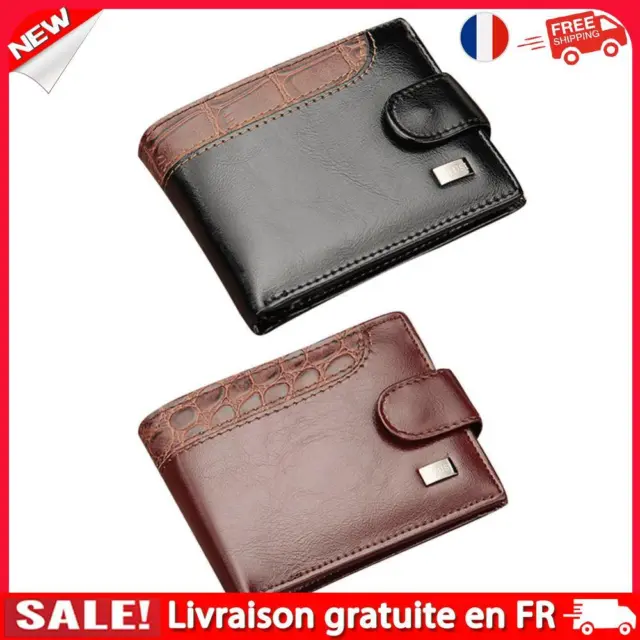 Practical Bifold Leather Short Wallet Men Business Card Holder Casual Purse