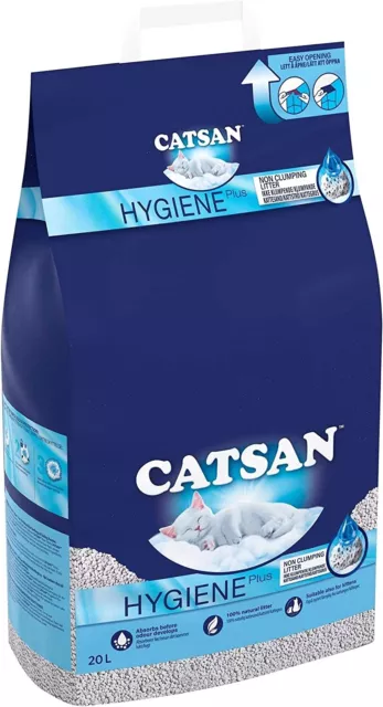 Catsan Hygiene Cat Litter Non-Clumping Absorbent Cat Litter 20Ltr