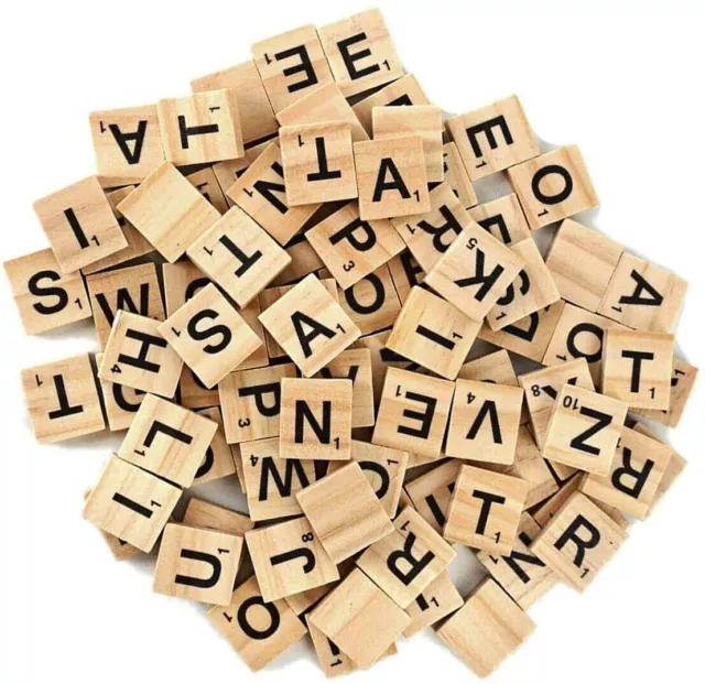 100-500 pcs/lot Wooden Alphabet Scrabble Tiles Black Letters & Numbers For Craft 3