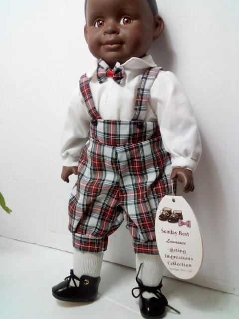 EASTER "Sunday Best" 14" African American Black Baby BOY Doll RARE Porcelain NEW