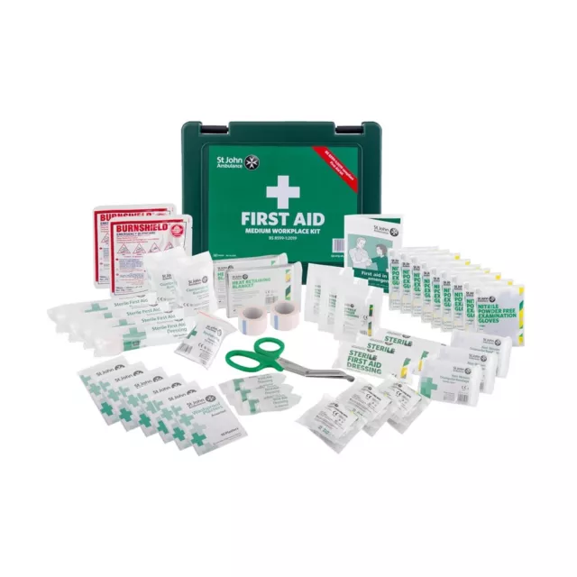 St John BS 8599-1:2019 Compliant HSE Medium Workplace First Aid Kit (25+ Staff)