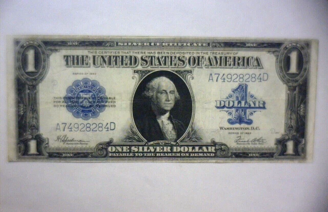 1923 $1 One Dollar “Horse Blanket” Silver Certificate Large Size Note
