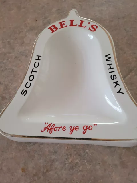 Bells Scotch Whisky Vintage Ceramic Advertising Ashtray Wade England