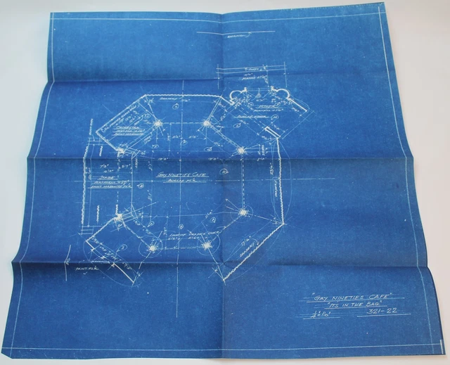 IT'S IN THE BAG! / 1944 Movie Set Design Concept Drawing, Gay Nineties Cafe