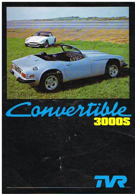 Tvr 3000S & Turbo Convertible Original 1978 Factory Uk Sales Brochure