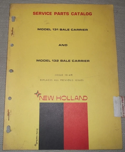 New Holland Sperry 131 132 Bale Trasporto Parti Manuale Libro Catalogo