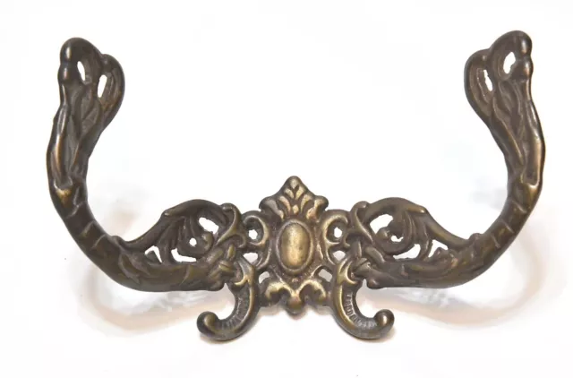 Large Victorian Style  Brass Wall Mount Hat / Coat Hook 4 Prong