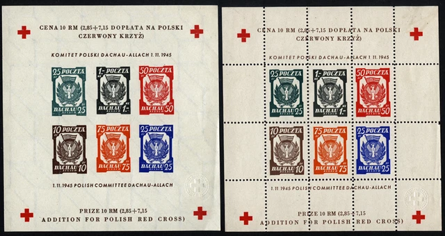 Polen 1945 Polnisches Komitee Dachau-Allach Rotes Kreuz, Lagerpost Spendenblocks