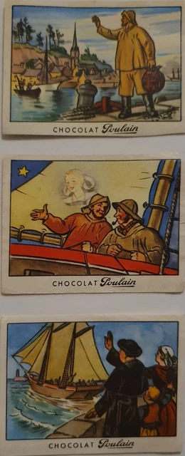 Lot de 3 images Chocolat Poulain "Les belles Chansons de France"