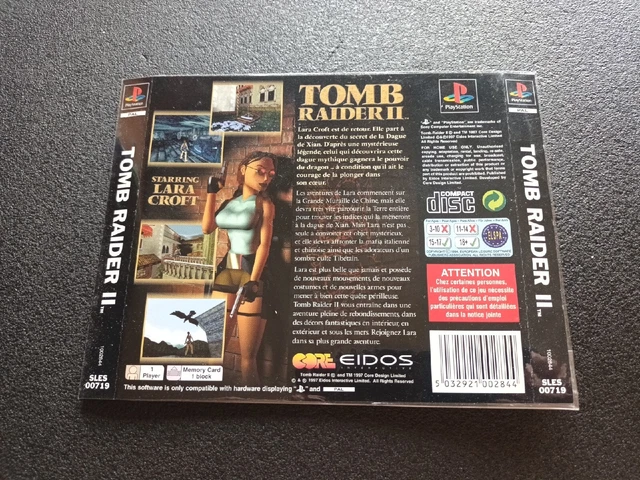 Jaquette PS1 Tomb Raider II - Version PAL, Neuf Sous Film, Cover Officielle