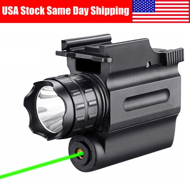 600 Lumens Compact Green Laser Gun Weapon Pistol Light LED Flashlight Combo