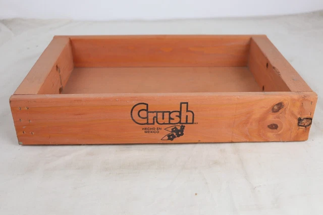 Crush Orange Soda Pop Branded Wooden Box From Advertising Shelf Piece 18" x 12"