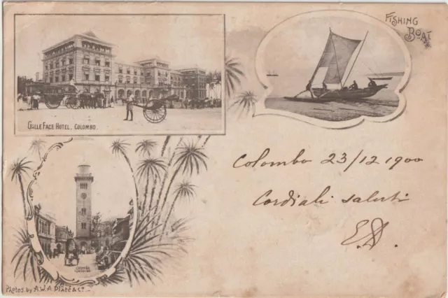 Ceylon 1900 Colombo  Postcard Cover   To Shangai China