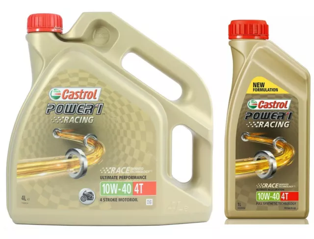 Castrol POWER 1 Racing 4T 10W-40 SN MA-2 Fully Synthetic Motorcycle Engine Oil