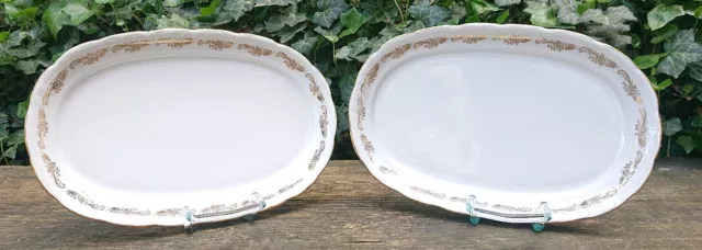 2x Apulum Porzellanplatte da Portata Piatto di Formaggi Salsiccia 80er Bianco