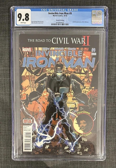 Invincible Iron Man #9 ~ CGC 9.8 ~  1st RIRI Rare 2nd print IRONHEART 🔥 MCU KEY