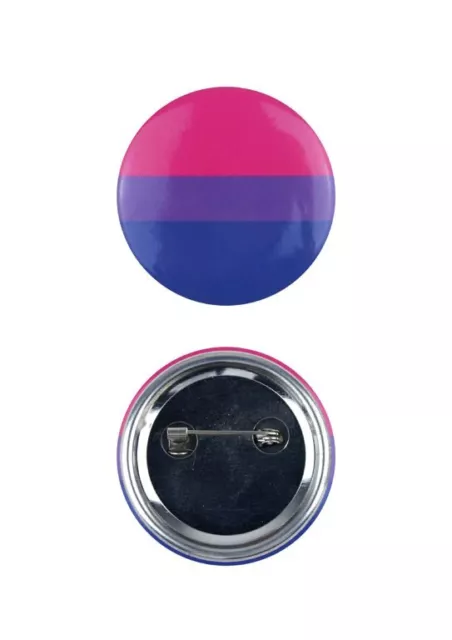 Bisexual Pride Badge - 4cm - Button Pin LGBTQ+ Pride Flag Rainbow Festival