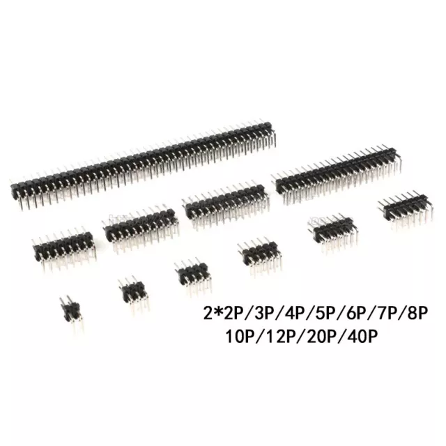 2.54mm 2*2P-2*40P PCB Male Header Pin Straight Double Row Strip for Breadboard