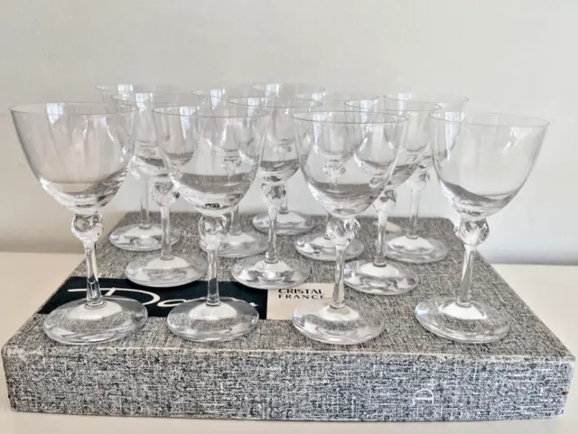 Service  De 12 Verre Daum, Modele Bolero En Boite, Glasses Vintage  60 70