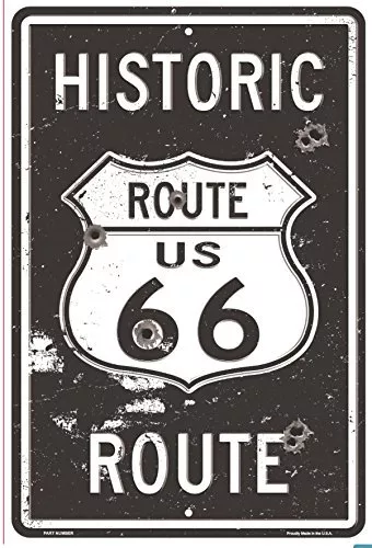 Historic Route 66 8"x12" Metal Aluminum Plate Parking Sign