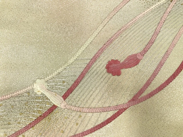 6532117: Japanese Kimono / Antique Nagoya Obi / Embroidery / Kumihimo Cord