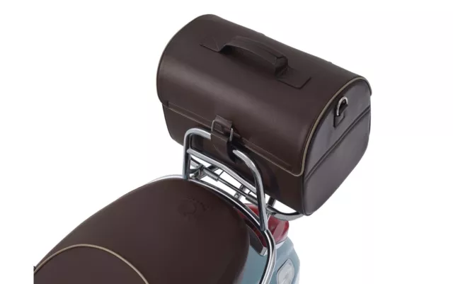 OE Vespa GTS PX Primavera Leather Rear Saddlebag Brown 70th Anniversary 1B003667 2