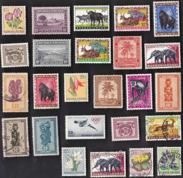 25 RUANDA-URUNDI Stamps all different