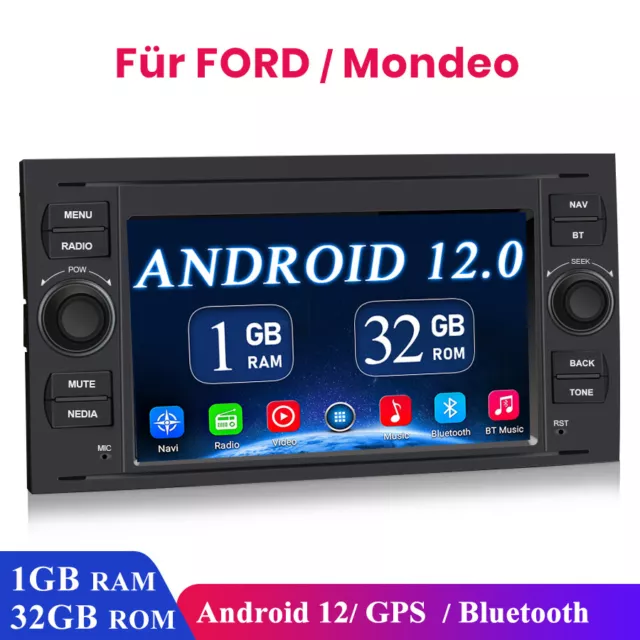 DAB+Autoradio Navi SWC USB Android 12 für FORD Focus Fiesta Transit Kuga S/C-Max