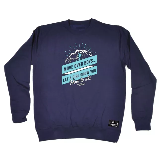 Skiing Pm Move Over Boys How To Ski - Mens Novelty Sweatshirts Jumper Sweatshirt