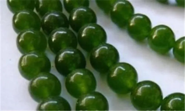 Natural 8mm Green Jade Gemstone Round Loose Beads 15'' Strand AAA