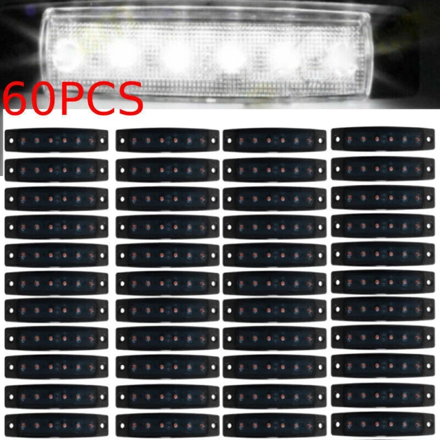 60x Marine Boat Smoked Lamp Cabin Deck Courtesy Light Stern Transom Lights White