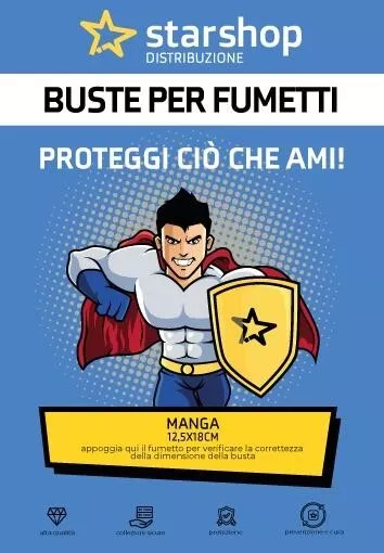 BUSTE protettive per FUMETTI MANGA 12,5X18+4,5 - 100 PEZZI