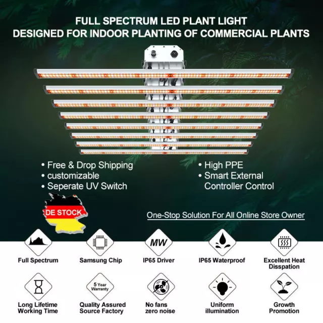 Lampada medica commerciale 640 W Spider Samsung barra luminosa crescita LED idroponica 6 x 6 piedi