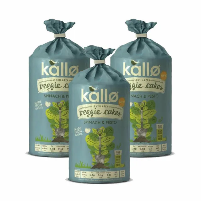 Kallo Spinach & Pesto Veggie Cakes 122g (Pack of 3)