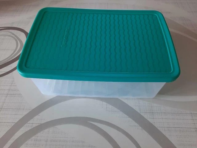 Tupperware Smart Saver Récipient carré 2,5 litres blanc transparent couvercle rouge