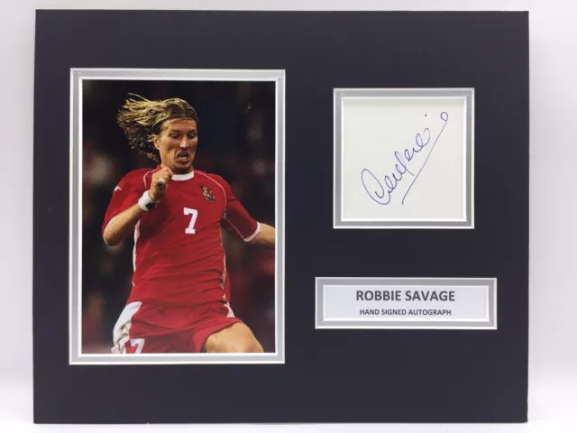 RARE Robbie Savage Wales Signed Photo Display + COA AUTOGRAPH CYMRU