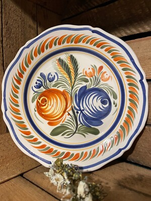 ancienne assiette decorative henriot quimper bretonne laitiere deco faience 