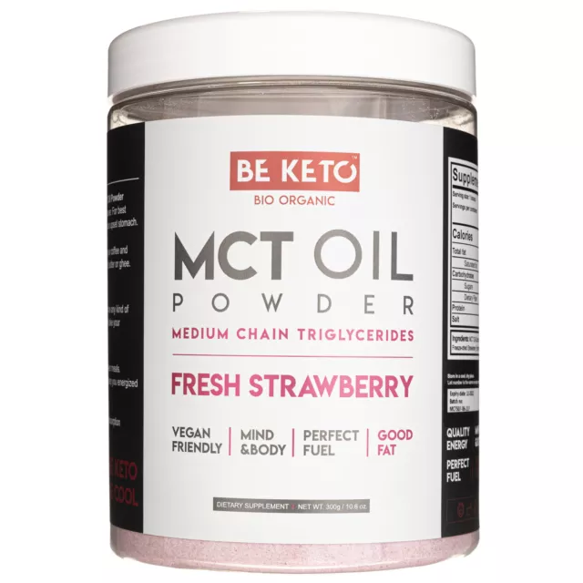 Poudre d'huile MCT BeKeto, fraise fraîche, 300 g