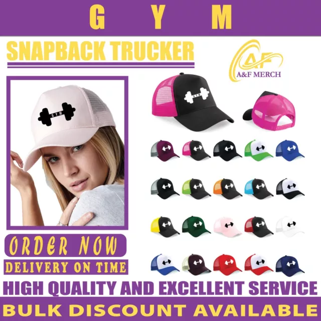 Gym Fitness Snapback Trucker Cap Bodybuilder Workout Mens Ladies Baseball BC640