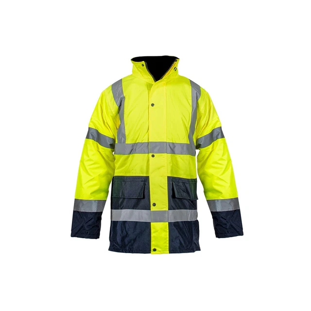 Giacca Elevata Visibilità Giallo Neon Banda Riflettente VITO SECURITY 100% ,Poly