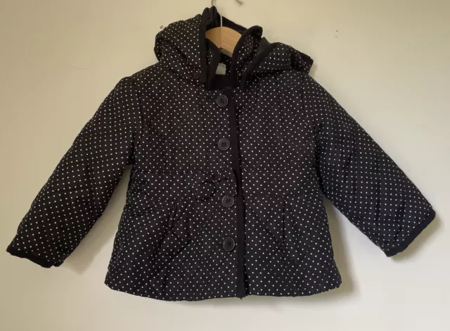 Baby girls MILKY (from Myer) Black polka dot jacket size 0 (6-12 m) Winter Hood